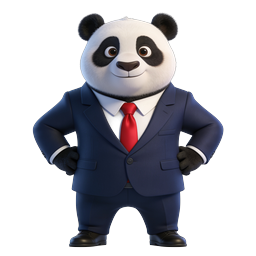 Panda Businessman 3D Icon - Professional Cartoon Mascot
