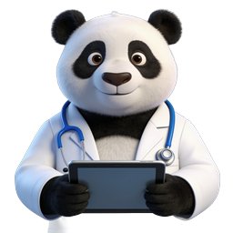 Cute Panda Doctor Icon - 3D Medical Professional