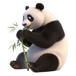 Adorable 3D Panda Eating Bamboo | Realistic Animal Icon