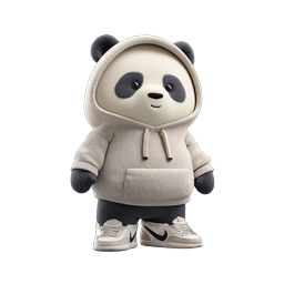 Mignon Panda en Hoodie - Icône de Personnage 3D