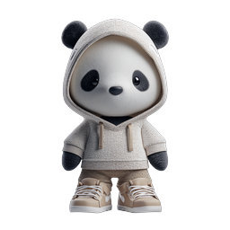 Cute 3D Panda Character in Hoodie and Sneakers Icon