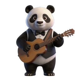 Adorable Panda Musician Icon for Creative Projects
