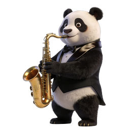 Panda Saxophone Musician in Tuxedo - 3D Icon