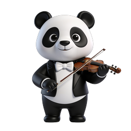 Adorable Panda Violinist Playing Violin in Tuxedo