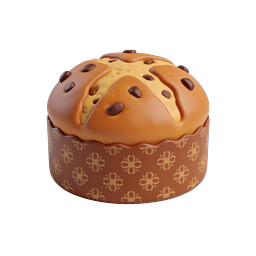 Panettone Christmas Bread Icon - 3D Holiday Dessert