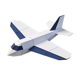 Ícone de Avião de Papel Origami - Design Geométrico 3D