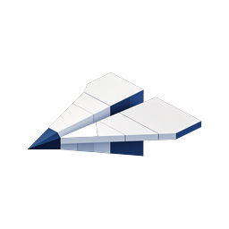 3D Paper Airplane Icon - Send Message Symbol