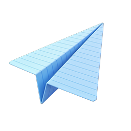 Icono de avión de papel 3D - Símbolo de enviar & mensaje