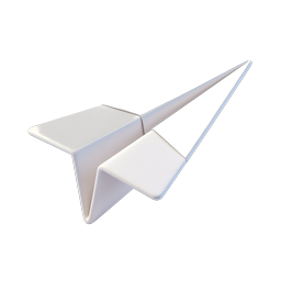 Paper Airplane Send Icon - 3D Minimalist Design