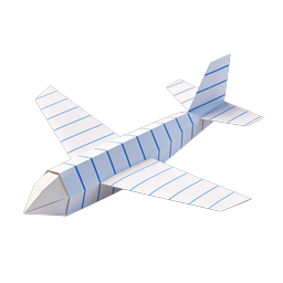 Paper Airplane Icon - Origami Notebook Paper Design