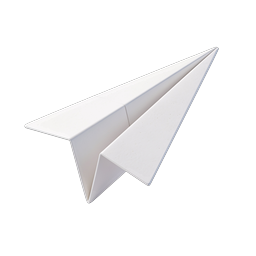 White Paper Airplane Icon | Minimalist 3D Origami Design