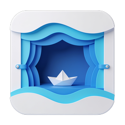 纸船图标 - 3D 折纸海洋应用图标