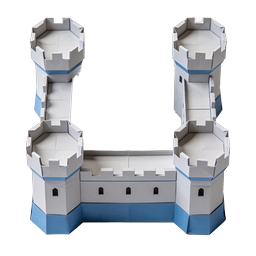 Icona castello medievale di carta | Modello di fortezza 3D