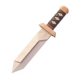 Paper-Craft Dagger Icon | 3D Rendered Weapon