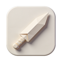 Paper Craft Sword 3D Icon for Games & Apps
