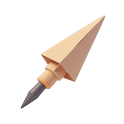 Paper Dart Rocket 3D Icon - Launch & Deploy