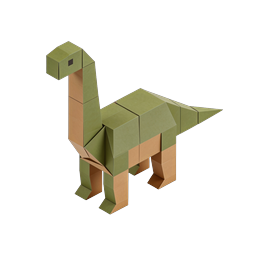 Biểu tượng khủng long giấy 3D - Khủng long cổ dài Origami