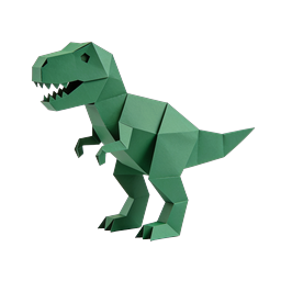 Paper Craft T-Rex Dinosaur Icon | Geometric Origami Style