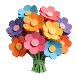 Icona bouquet di fiori di carta colorati