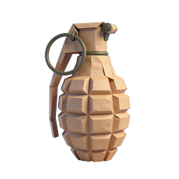Paper Texture Hand Grenade 3D Icon Design