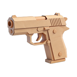 Stylized Paper Gun Icon for Creative Projects