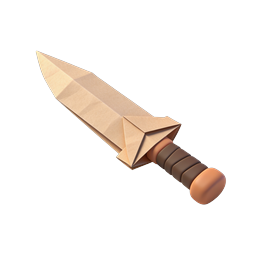 Paper Knife 3D Icon - Origami Blade Design