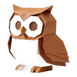 Origami Paper Owl 3D Icon | Low-Poly Geometric Design
