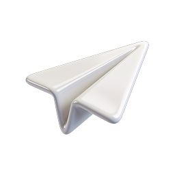 紙飛行機送信アイコン - 3D ホワイトグロスデザイン