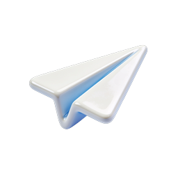 Icono de avión de papel enviar 3D para apps de mensajería