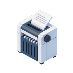 Paper Shredder Icon - 3D Isometric Office Equipment
