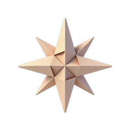 3D Paper Star Geometric Sculpture Icon
