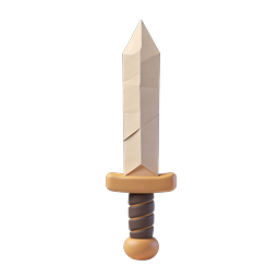 3D Paper Sword Dagger Icon for Games & Apps