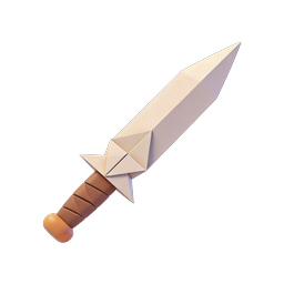 Stylized Paper Sword Icon for Creative Projects