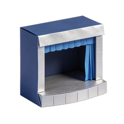 Papercraft Theater Stage Icon - Realistic Mini Stage
