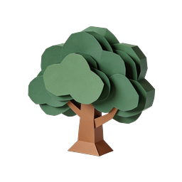 Papercraft Tree Icon - 3D Layered Nature Design