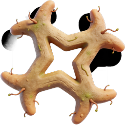 Realistic Parasite Bacterium Microorganism 3D Icon
