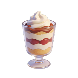 Layered Parfait Dessert Icon - 3D Food Illustration