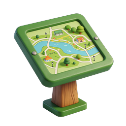 3D-иконка из глины Информационный стенд с картой парка