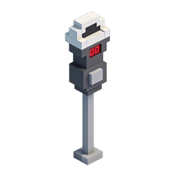 Icona 3D Isometrica Parcometro Voxel