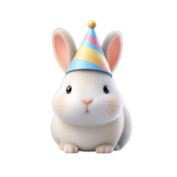 Adorable Party Rabbit Icon for Celebrations