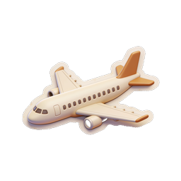 Passenger Airplane 3D Icon - Travel & Aviation Design