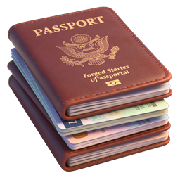 Icona pila di passaporti realistica - Documento di viaggio