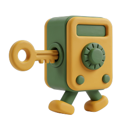 Password Vault Clay Character Icon | Security Mascot