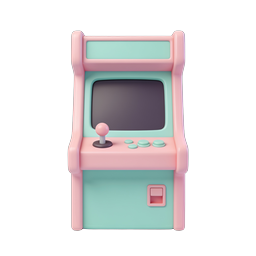 Pastel Arcade Cabinet Icon - Cute 3D Gaming Machine