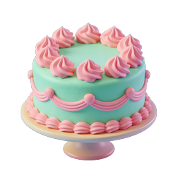 Pastel Birthday Cake Icon - 3D Clay Style Dessert