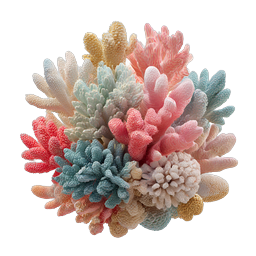 Pastel Coral Cluster - 3D Marine Icon
