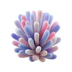 Pastel Coral Formation 3D Icon - Soft Marine Design
