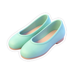 Pastel Gradient Flat Shoes 3D Icon for Fashion Apps