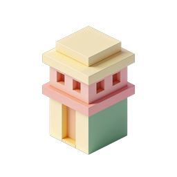 Pastel Isometric House Icon - 3D Architecture
