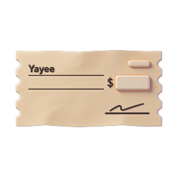 Stylized Payment Check Icon for Finance Applications